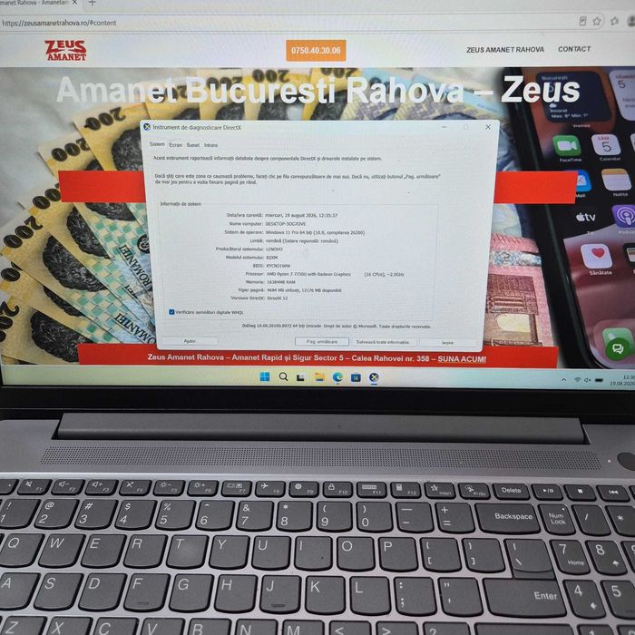 Laptop Lenovo IdeaPad Slim 3 AMD Ryzen 7 gen 7 16gb 512gb Zeus Amanet Rahova 33059