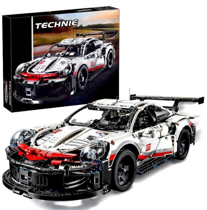 Конструктор Porshe 911 с светодиодной лентой и сувенирной подставкой