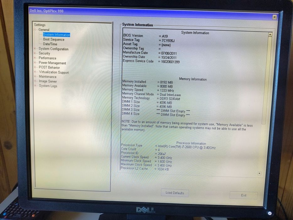 Dell OptiPlex 990 МT/Core i7-2600 Quad, 3.40 GHz/8GB DDR3-RAM