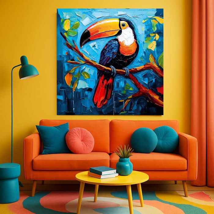 Tablou premium canvas tucan: Toucan  - Art by  Gabriel Heuser