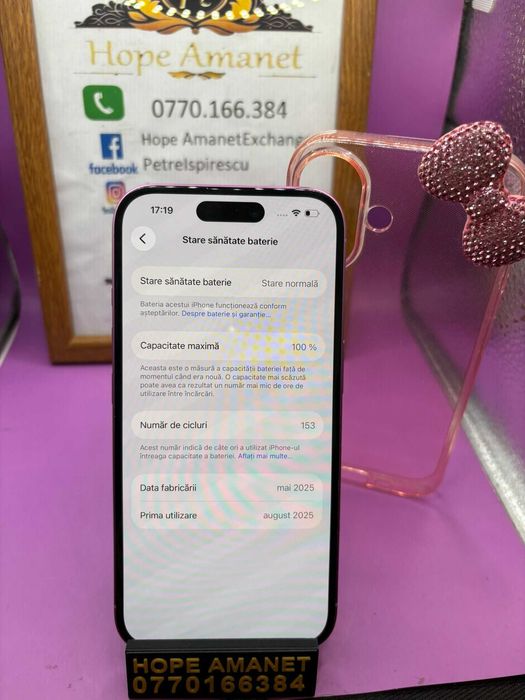 HOPE AMANET P2-Iphone 16 128 GB/100% BAT 153 cicl