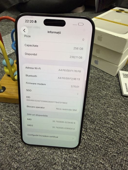 Oferta !! Iphone 15 Pro Max 256 gb IMPECABIL ! Culoare frumoasa Black Titanium !