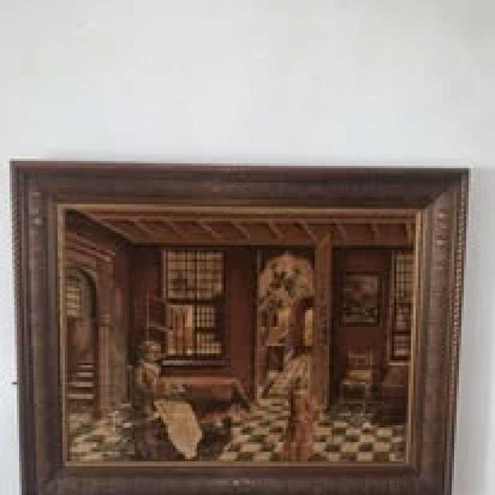 Tblou catifea in rama de lemn