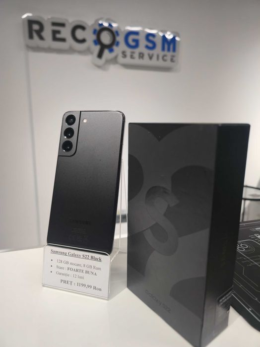Samsung Galaxy S22 Black 128 GB 8GB Ram - Farctură - RecoGsm Borșa