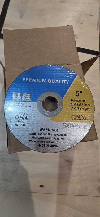 Disc de tăiat profesional premium quality pentru metal și inox, cu dimensiunea 125x1.2x22.23 mm cu tva inclus