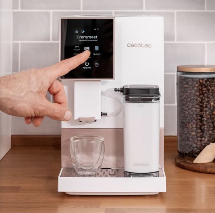 !!!Нова!!! Кафеавтомат Cecotec Cremmaet Compactccino White Rose 19bar 1450W Автоматична кафе машина с резервоар за мляко Cecotec