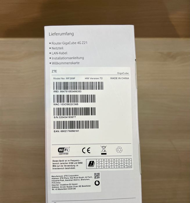 Бисквитка за мобилен интернет със сим карта GigaCube 4G  рутер LTE