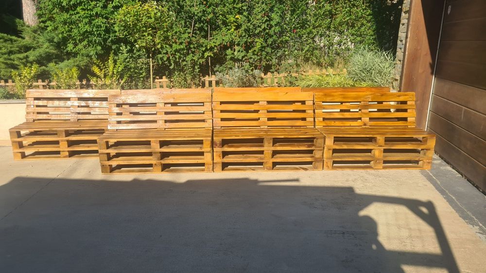 Пейки от палети боядисани и изшкурени