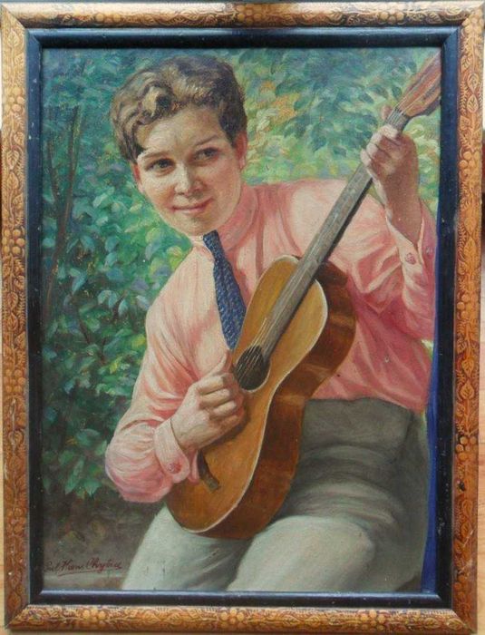 Tablou F VECHI sec XIX, AUTENTIC ul/c 64x45cm+R  Hans Chytra 1869-1933