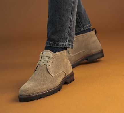 Ghete lace up 42.5 43 plain toe Foris Van Bommel piele naturala maro