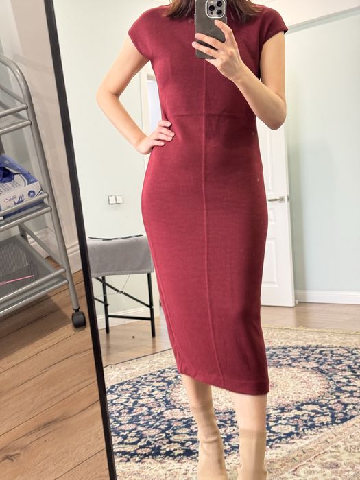 Платье бордовое повседневное