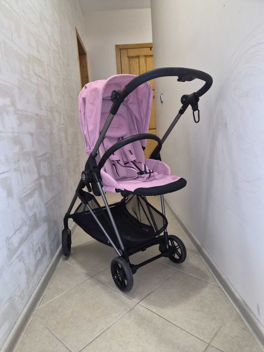 Cybex Melio розова Бебешка количка с бебешки кош и зимен чувал