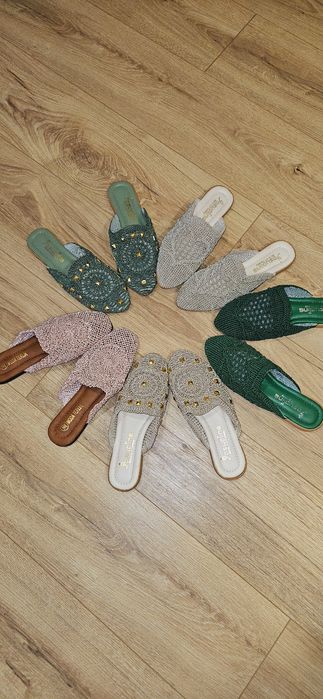 Плетени дамски чехли