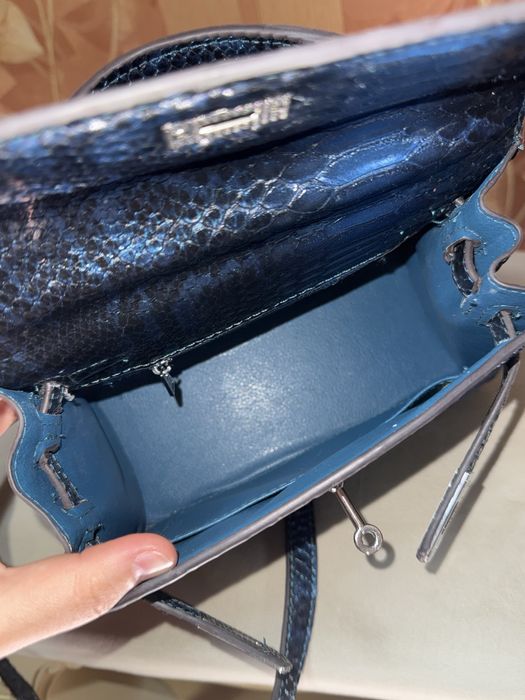 Hermes сумка голубом цвете