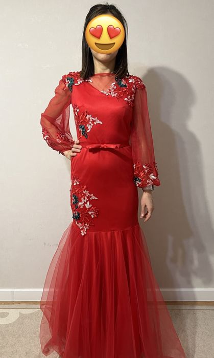 Красное вечернее платье рыбка