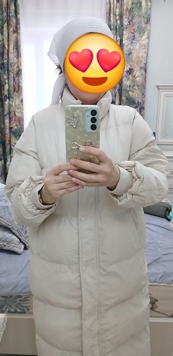 Пуховик белый б/у
