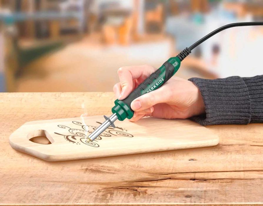 Creion pirogravat, aparat pirogravura, nou, realizat in Germania