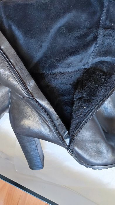 Сапоги кожанные, зимние тёплые