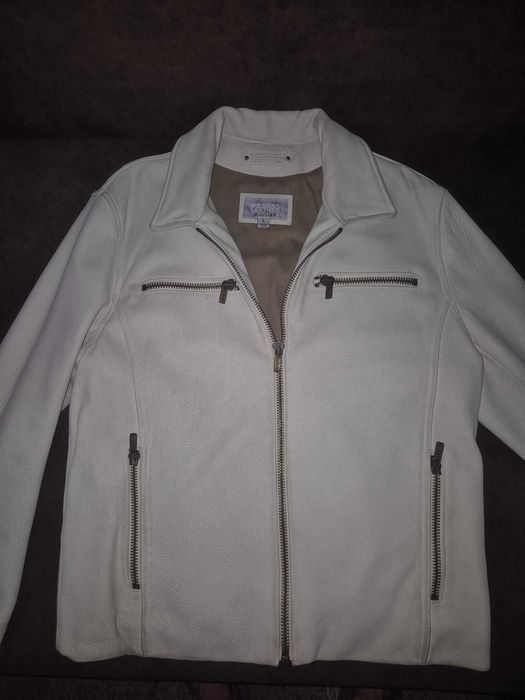 Кожено бяло яке !!!