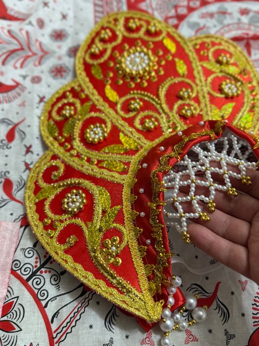 Кокошник , красный , традиционный