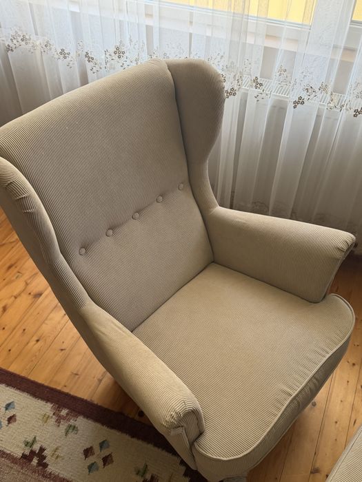 Кресло с табуретка Ikea Strandmon