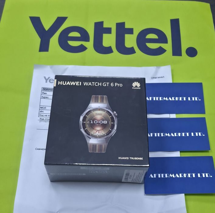 ЗАПЕЧАТАН 46mm Huawei watch GT 6 PRO / GT6 Yettel Гаранция 2028 BROWN