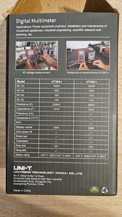 Vand Multimetru Digital UNIT-T / UT39A+