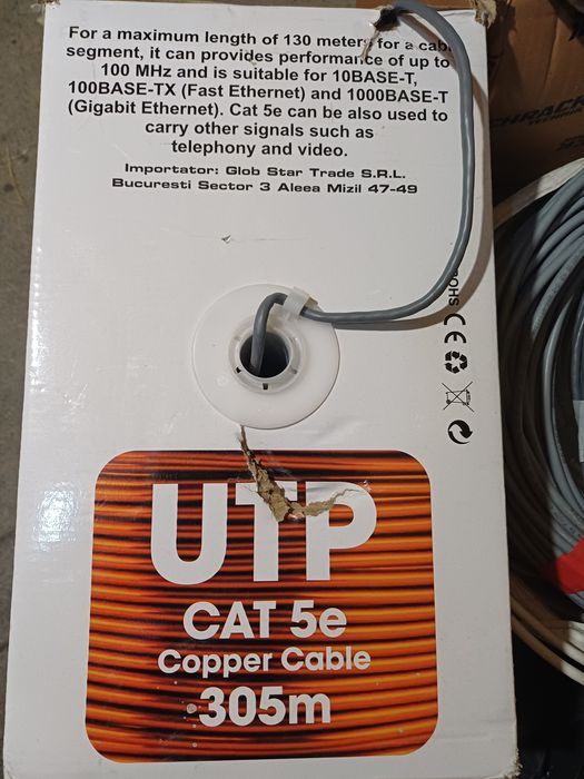 Cablu utp cat 5e  sii coaxial rg6