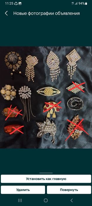 СССР серебро, 875пр.,цепочки,серьги,броши,см.все фото