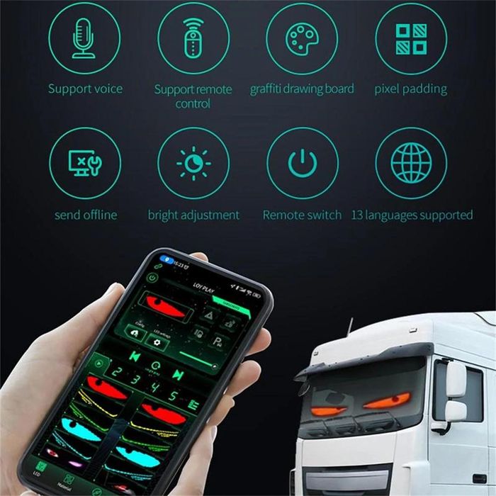 ЛЕД дисплей №5038-2 Динамичен LED мек екран Devil Eyes 35 11см