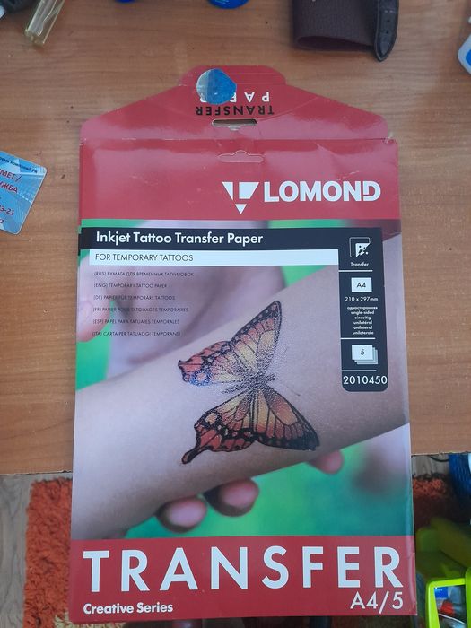 Бумага для временных татуировок