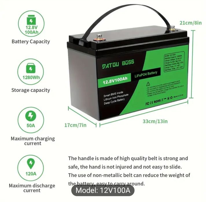 Baterie Lifepo4 12v 100Ah, Noua