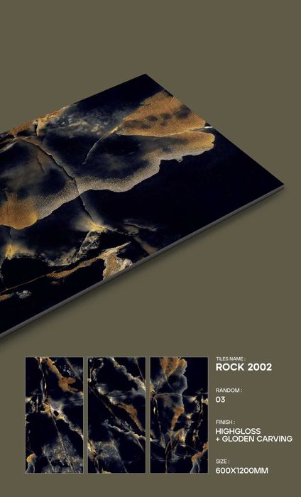 2002 - Гранитогрес с инкрустирани златни частици - ROCK 2002 - 60х120