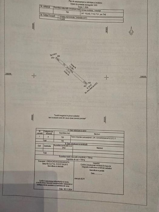 Teren Vanzare zona linistita Filiasi Oancea !