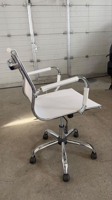 Scaune de birou ergonomice Kring Lear, PU, albe – 4 bucăți