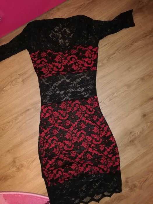 Rochie roșie dantela neagra/ocazie petreceri
