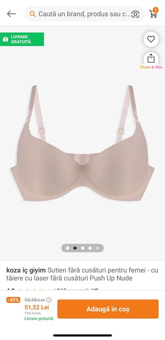 Sutien nude fara cusaturi