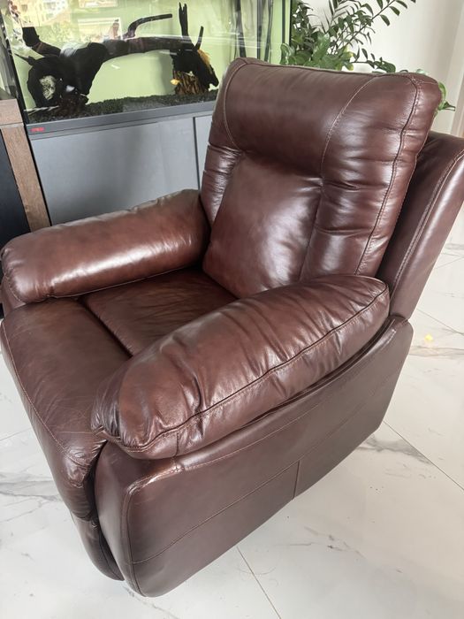 Разтегателен фотьойл / кресло - естествена кожа