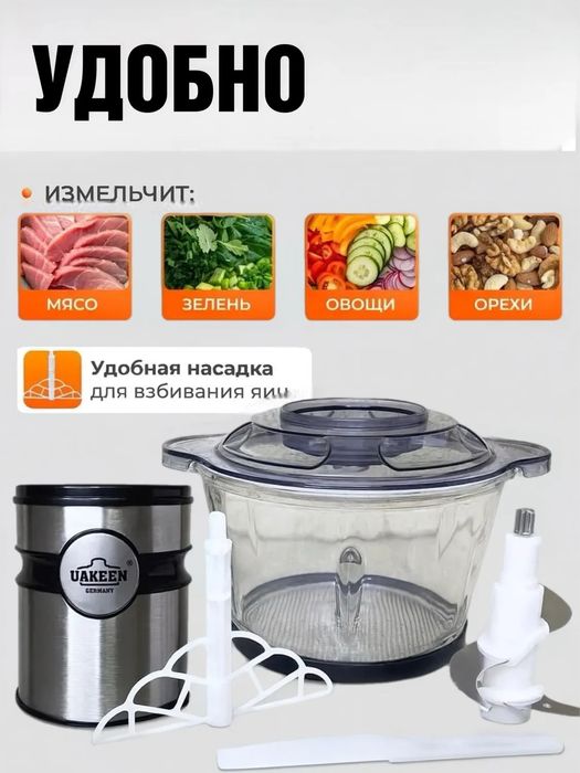 Измельчитель чоппер электрический Uakeen 1000 ВТ черный
ещё