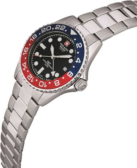 Часы мужские Swiss Alpine Military GMT 7052 Watch Analogue Quartz! NEW