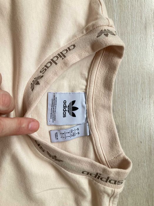 Адидас Adidas Originals Trefoil Liner  мъжка бежова тениска размер L