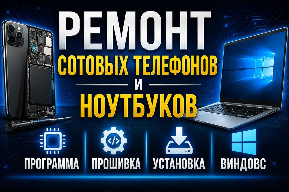 Ремонт телефонов и ноутбуков программа прошивка установка виндовс
