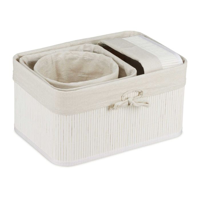 Комплект от 4 кутии за съхранение от бамбук