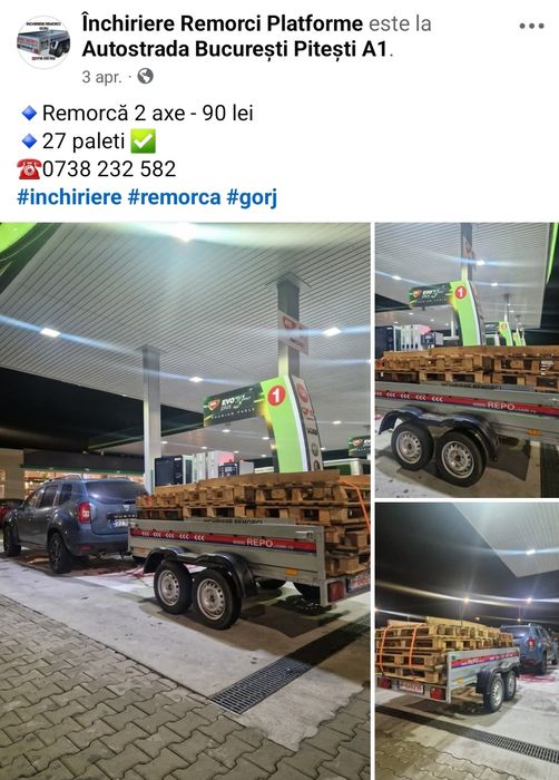 Remorca de inchiriat, platforma 750 kg, Spargator lemne 35 T