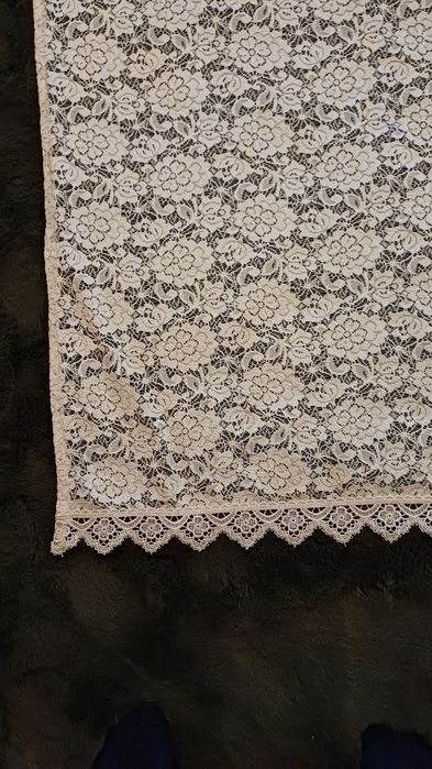 Perdea dantela, alba, cu rejansa dubla inclusa, 465x248 cm