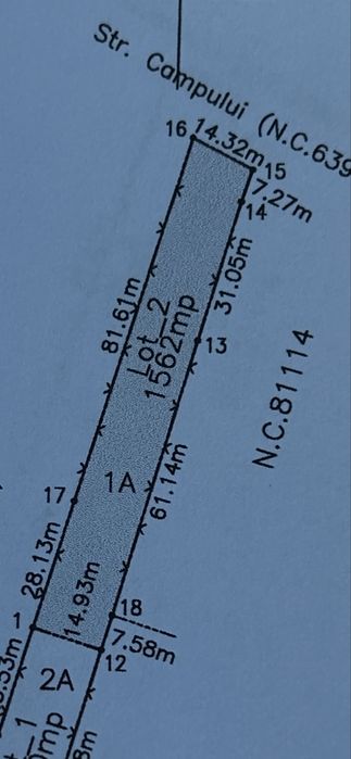 Teren vidra intravilan str campului 1562 m