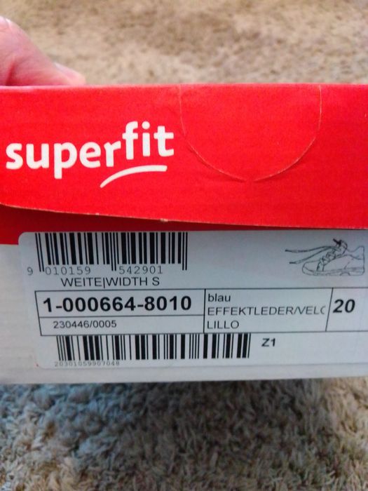 Adidasi copii Superfit Lillo velour marime 20 Noi