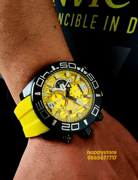 часовник INVICTA Pro Diver Yellow 50 mm, Инвикта нов