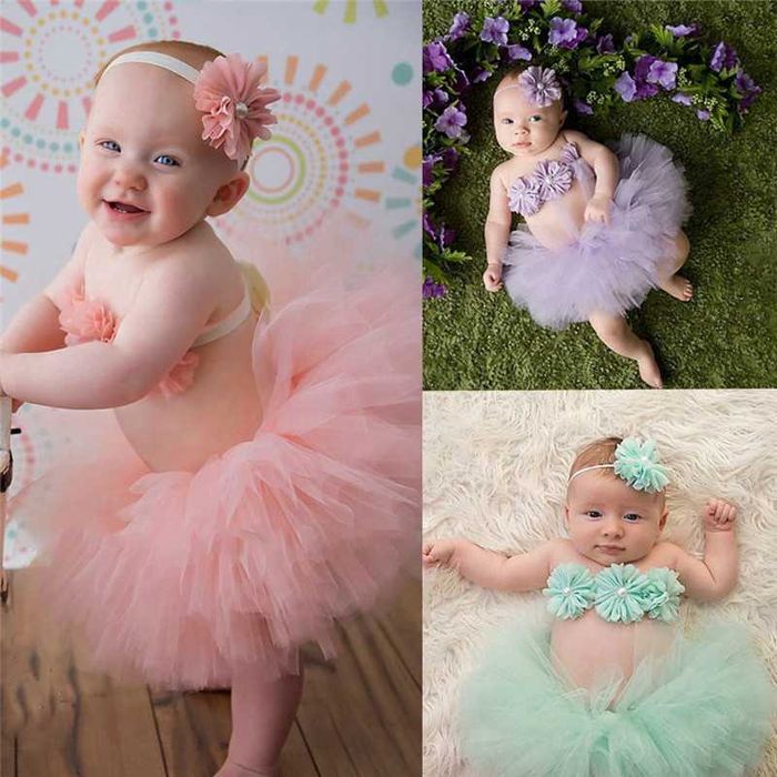 Costum/ set-fusta tutu si bentita- bebelusi- sedinte foto botez