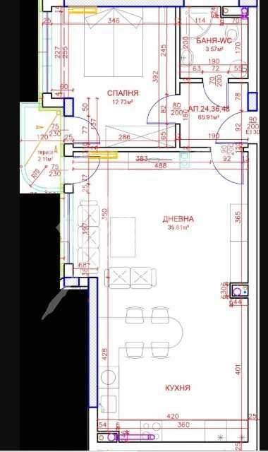 Продава се Двустаен апартамент в Бургас, Меден рудник - зона А - 65 кв.м за 1000 €/кв.м - Снимка #1